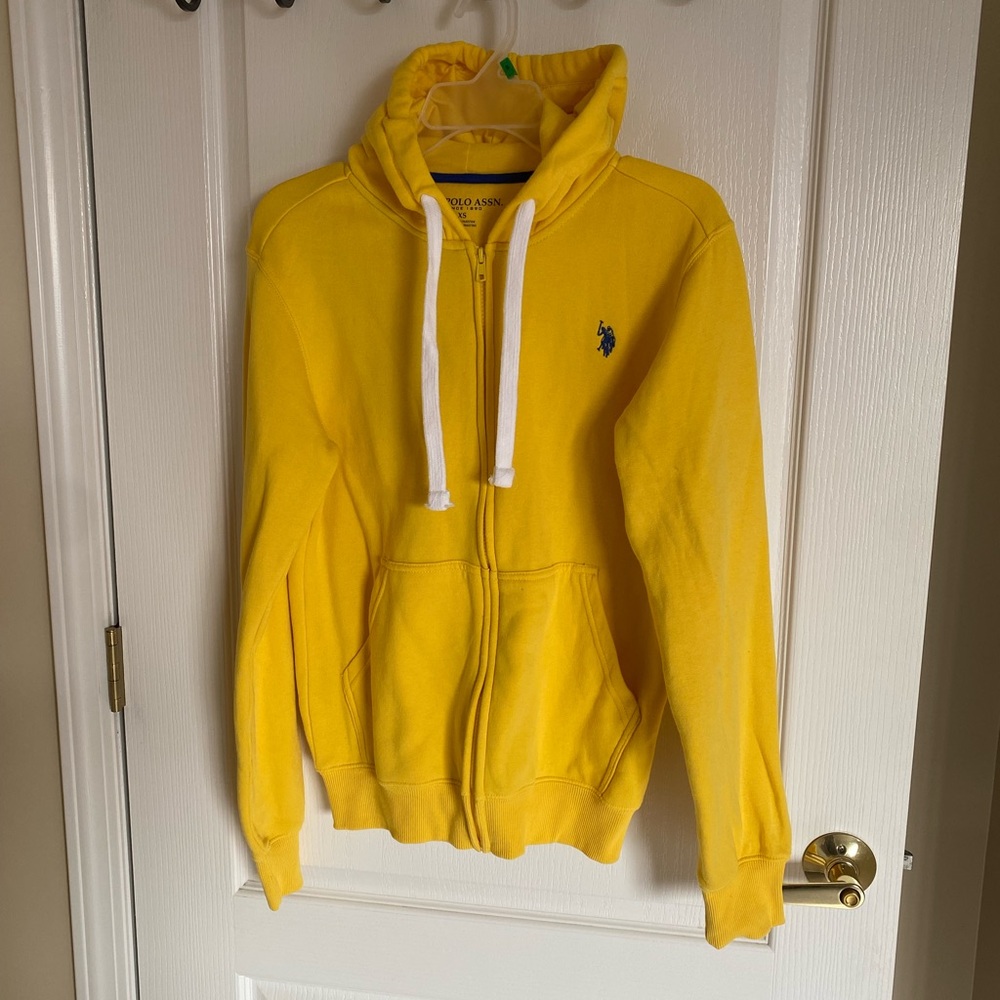 U.S. Polo Assn. Bright Yellow Zip-Up Hoodie Jacket